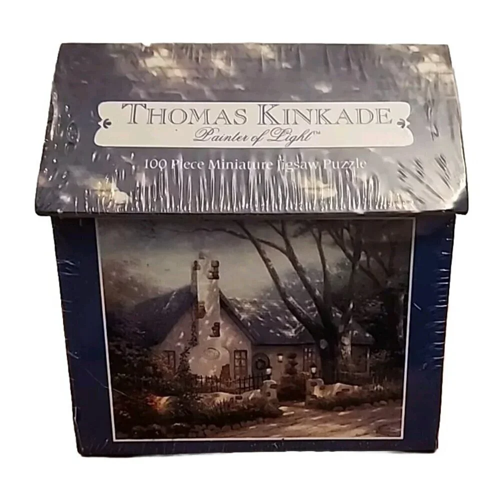 Thomas Kinkade Painter Of Light 100 Piece Miniature Puzzle Morning Glory Cottage